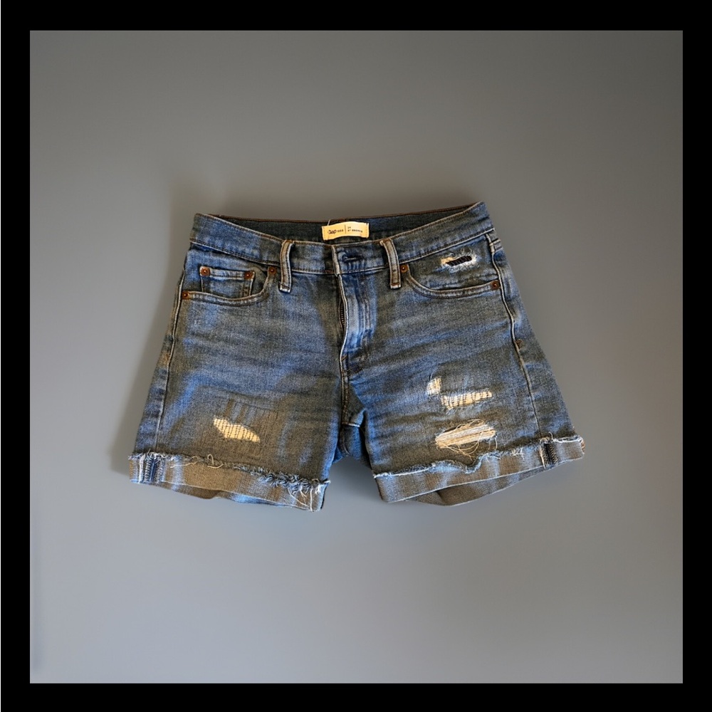GAP Blue Distressed Jean Shorts 24